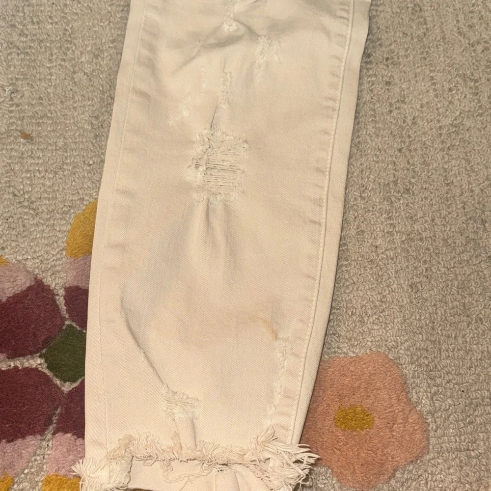 J Brand Women's Distressed Cream Ankle Jeans - Picture 6 of 16